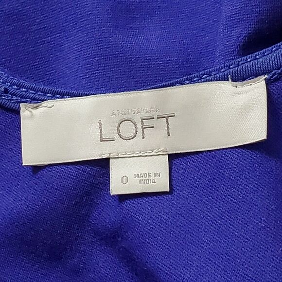 Ann Taylor Loft Size 0 Summer Dress Sapphire Blue Sleeveless Sheath - Picture 3 of 12